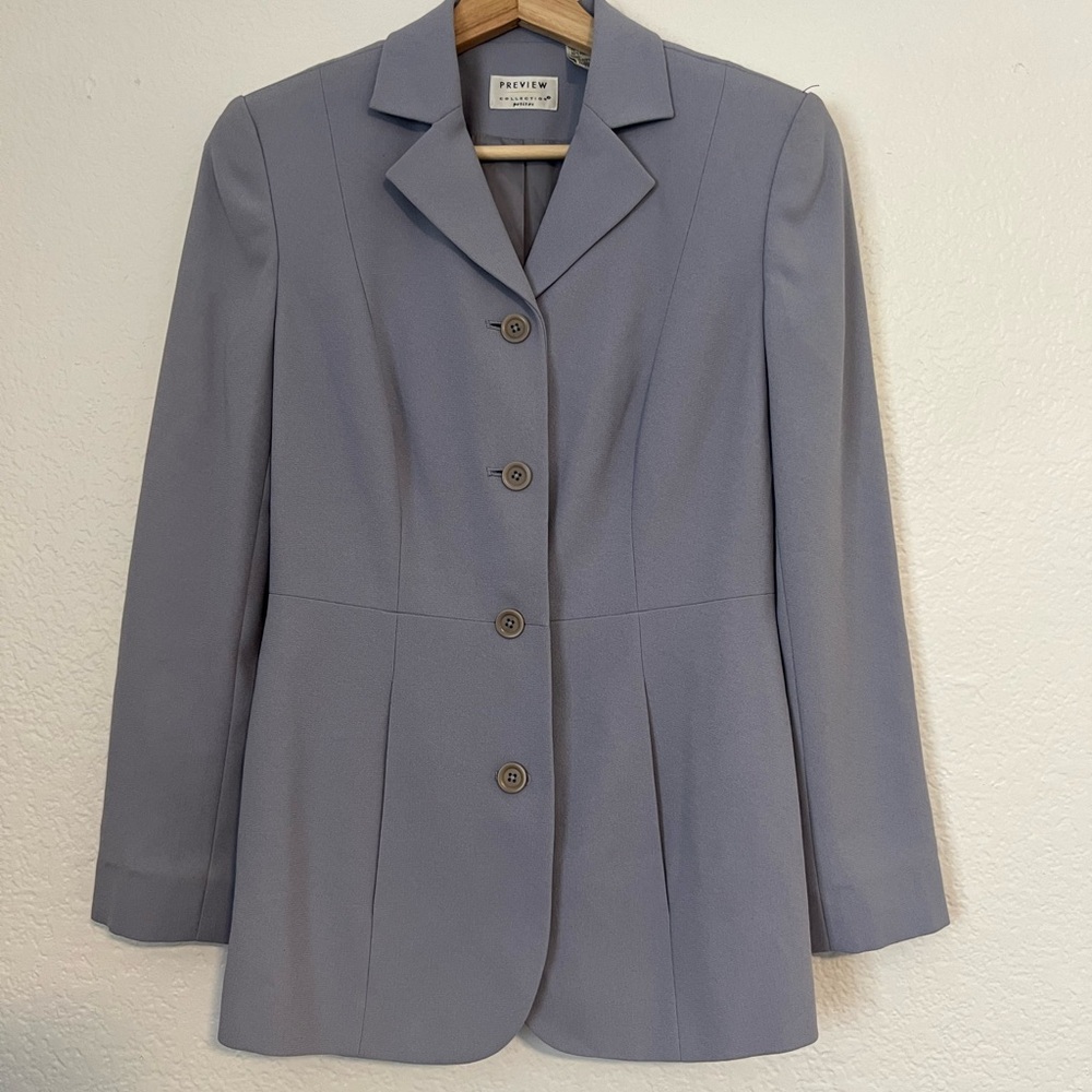 Preview Collections Lined Women’s Blazer (Size 2P) light purple gray